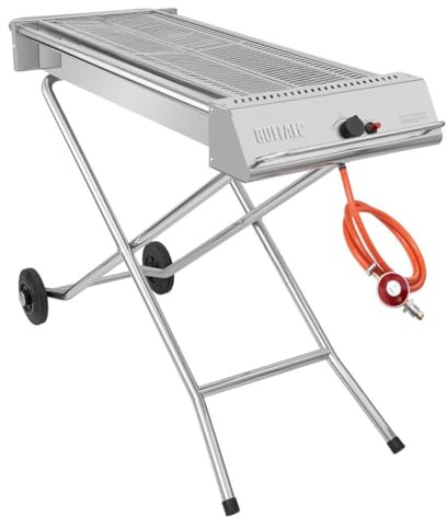 Buffalo Stainless Steel Folding Gas Barbecue JA377 LPG 6.5kW | Collapsible design ensures easy transport and compact storage for mobile catering and commercial hospitality use.