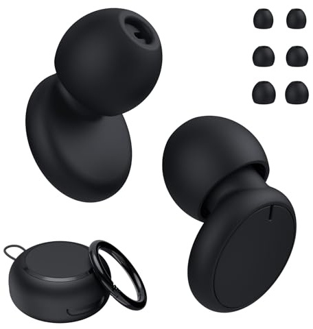 JUSTRVN Earplugs for Sleeping,Silicone Earplugs for Noise Reduction 30dB with Carrying Case,Hearing Protection Ear Plugs for Concert,Focus,Working,Studying&Sound Reduction