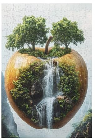 Fallen Puzzle Berg Puzzle Große 1500 Teile Erwachsene, Clevere Rätsel, Geschicklichkeitsspiel für die Ganze Familie, Holz Farbenfrohes Jigsaws mit Geschenkbox Verpackung, Zimmer Deko 87x57cm D-1033