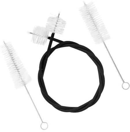 TOGEVAL 3pcs Trumpet Cleaning Brush Kit with Rope Brush Valve and Mouthpiece for Instrument Care