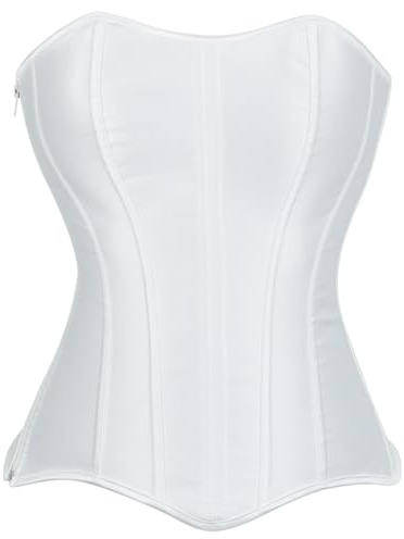 ZTFYKLIN Interior Moldeadora De Cuerpo Americano Y con Cremallera para Mujer. Faja Uctora Mujer Costuras (White, S) Corset Lila Pirata Vampiro Blanco Corsets Negro Rojo Black Morado Marron Azul