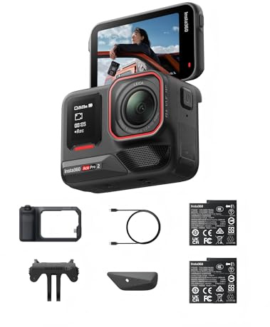 Insta360 Ace Pro 2 Pack Xplorer Professionnel - Caméra d'action 8K | Camera moto, objectif Leica, appareil photo capteur 1/1,3, HDR 4K, audio pro, étanche, pour vlog, moto, sport, voyage, ski
