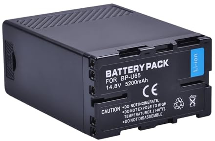 5200mAh BP-U60 U65 Battery D-Tap/USB Charge Port，Compatible for Sony，for PMW-100 200 EX1 EX1R EX3 EX260 EX3R(1 Battery)