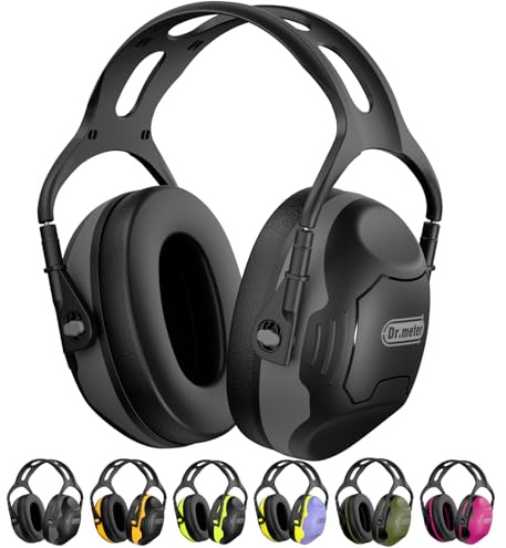 Dr.meter Noise Reduction Ear Muffs, Ear Protection Noise Cancelling Headphones for Adults, Kids Autism Sensory, NRR28dB Hearing Protection Earmuffs for Range, Mowing, Woodworking, Concerts, Races