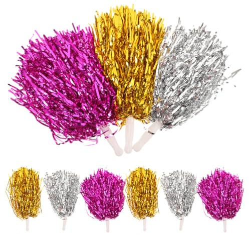 DIYEAH Pompons Cheerleading Réutilisables Multicolores Lot de 9, Accessoires pour Pom-Pom en Matériau Léger, Utilisés pour Gymnastique, Spectacles et Réunions Sportives