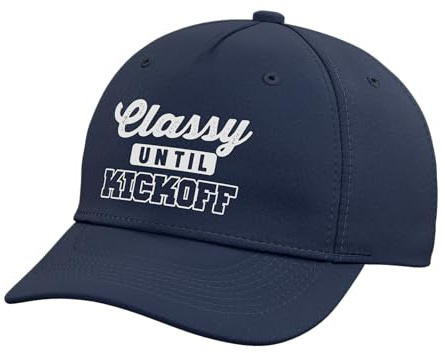 Classy Until Kickoff Funny American Football Adjustable Printed Baseball Hat, Navy Blue