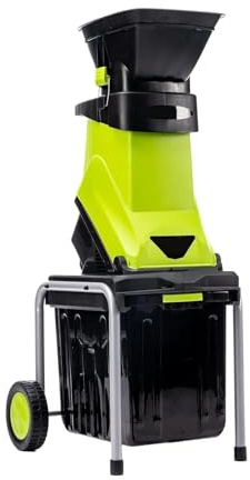 Le Ruote Posteriori Del Contenitore Di Raccolta Cippatore Elettrico Con Cavo Da Giardino Forniscono Un Trituratore Filo Facile Trasportare Potente, Silenzioso