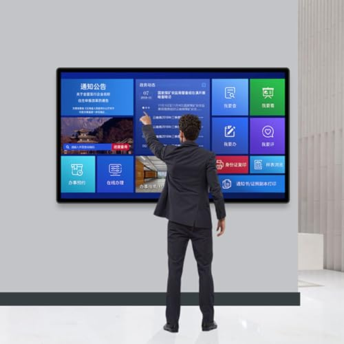 Schermo Pubblicitario Digitale LED Full HD 1080p, Posizionamento Orizzontale/Verticale, 178° Visione, Funzione Split Screen e Loop Automatico, per Ristoranti,Bar,Negozi Non-touchscreen-27”
