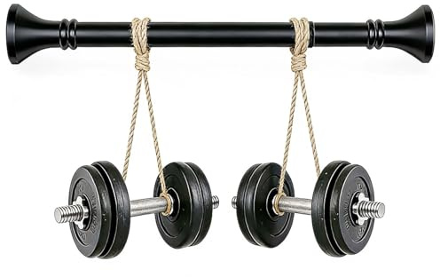 Gardinenstange ohne Bohren 40-500 cm Ø 33 mm Teleskopstange zum Klemmen, Multifunktionale Duschvorhangstange Rutschfest Spannstange Verstellbar für Dusche und Trennwand(Schwarz,4.1-5.0m)
