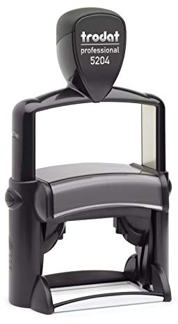 Stempel Trodat Professional 5204-56x26mm - 6-zeiliger Stempel, Metallstempel aus Edelstahl, sehr hochwertig, gleich Online gestalten!!! (schwarz)
