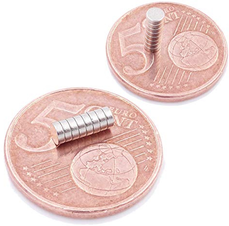 Brudazon | 80 Scheiben-Magnete 3x1mm | N52 Güteklasse - Neodym-Magnete | Ideal für Modellbau, Foto, Whiteboard, Werkstatt, Kühlschrank | Magnetscheibe