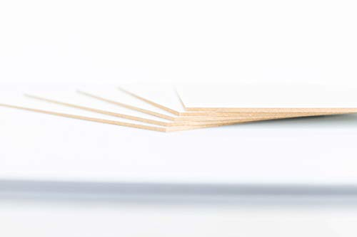 Tableros de Madera blanca de 3MM. Tamaños Disponibles A0, A1, A2, A3, A4, A5 (a Elegir), Soporte para Dibujo, Marcos, Manualidades, Decoración, Láser, Pirograbado, Pintura (A4 (5 piezas))