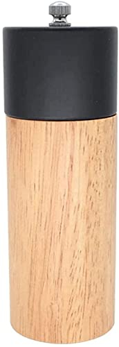 TONZN Manual Rubber Wood Chili Mill Adjustable Ceramic Chili Mill 6-inch Kitchen Tool White Salt Mill Chili Salt