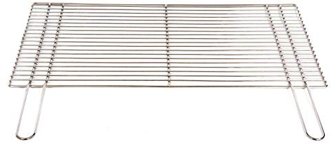 Grillrost 60 x 40 cm mit Griff aus Edelstahl 4 mm rostfrei und elektropoliert