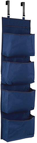 YNR Over Door Hanging Wardrobe - 4 Section Fabric Storage Shelves for Clothes, Door Hanging Wardrobe Storage Unit, Shoes Organiser & Accessories | (BLUE)
