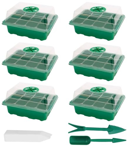 Mengxin 6Pcs 72 Agujeros Bandeja Semillero Bandejas Semilleros