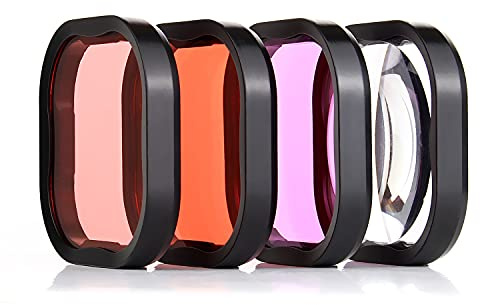 YALLSAME Tauchfilter für GoPro Hero13 Schutzgehäuse – passend für Hero 13 12 11 10 9 8 schwarz offizielles Gehäuse – Rot/Magenta/Schnorchelrot/Makro-Unterwasserfilter zum Schnorcheln/Tieftauchen