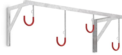 Fahrrad-Hängeparksystem 3874, zur Wandmontage | Fahrradständer für 4 Fahrräder | Reihen-Hängeparker | Stahl verzinkt & kunststoffummantelte Aufhänge-Haken | Fahrradparker Aufhänger Hänger | Dreifke®
