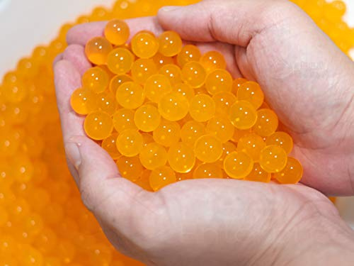 Risai Wasserkugeln, Kristallgel-Perlen, perfekt für Hydrogel-Pflanzen, Vasenfüller, Mittelstück, Silikon-Kugeln, Gelee-Edelsteine, Wachstumsperlen 5000pcs, Orange 100g
