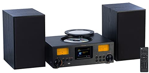 VR-Radio Micro HiFi Anlage: Micro-Stereoanlage: Webradio, DAB+, CD, Bluetooth, App, 300 W, schwarz (Radio mit CD Player, Microstereoanlage Webradio, Fernbedienungen)