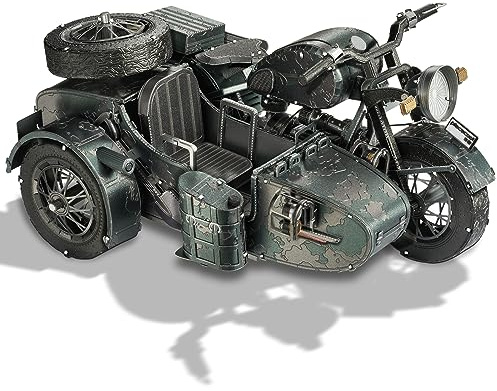 Piececool 3D Puzzles for Adults, Motorcycle with Sidecar Metal Model Building Kits for Family Time, Side Car DIY Assembling Arts and Crafts Best Birthday Gifts