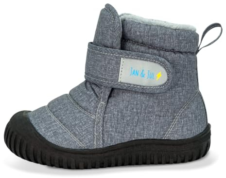 Jan & Jul småbarn ankelstövlar för vinter och snö, Toasty Dry Heather Grey, 19 EU