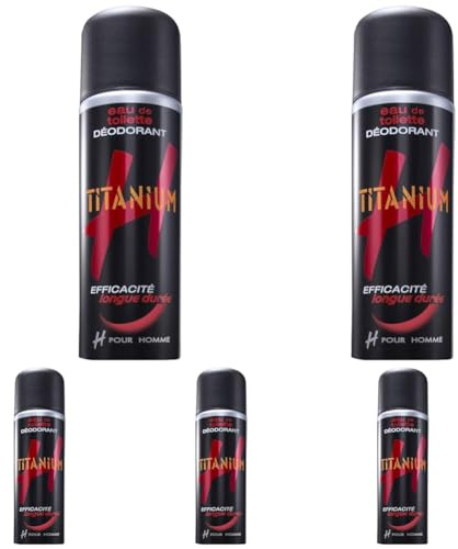 H pour Homme - Déodorant Atomiseur Titanium - 200 ml (Lot de 5)