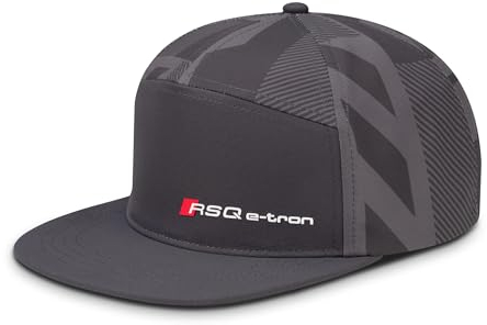 Audi 3132400200 Snapback Cap Basecap Baseballkappe Kappe, grau, mit RS Q e-tron Logo