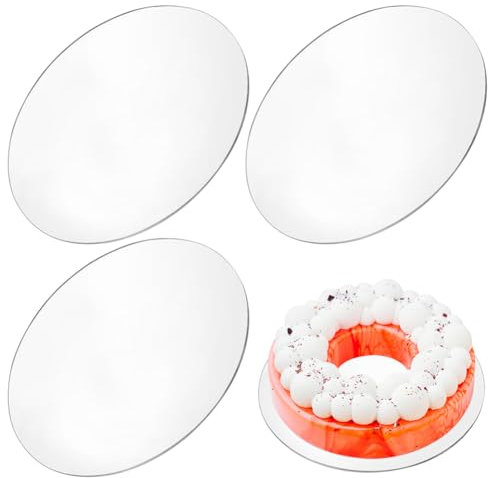 LOMUG Cake Board,Tortenunterlage Cakeboard Rund 29mm 3er Kuchenplatte Acryl Nicht Klebend,Wiederverwendbar Torten Unterplatten für Transport Kuchen und Torten Unterplatten Drum Hochzeit Geburtstag
