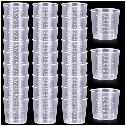 30 Pcs Plastic Measuring Cups, 30ml Resin Mixing Cups | Epoxy Mixing Cup, Paint Measuring Cup for Resin, Plastic Beakers Epoxy