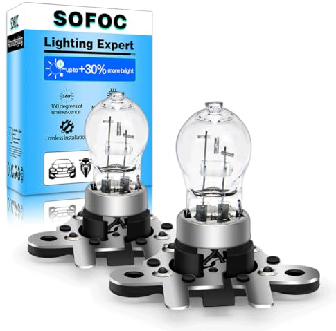 SOFOC PH19W 12V 19W Lampada Alogena Bianco Caldo per Retromarcia, DRL, Luce Stop Sostituzione Diretta OEM/Modifica Doppia Base 2 Pezzi