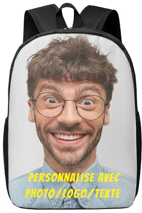 LMQJDZ Sac à dos photo personnalisé, sac à dos pour enfants, Sacs à dos loisir, Sacs d'école pour adolescents, adultes, filles-Parfait pour l'école, les voyages, les loisirs et le travail