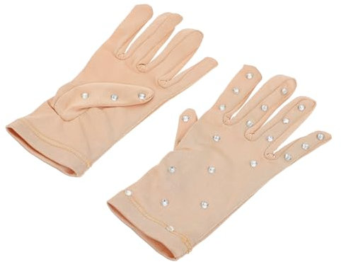 KITANDOVE 1 Paar Heiße Diamanthandschuhe Übungshandschuh Skating-Performance-Handschuhe Glitzer Longboard- Eiskunstlauf Ohne Handschuh Tanz Elasthan