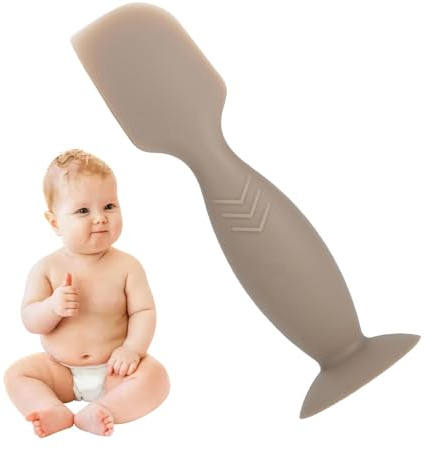 Spatule à crème pour couches pour bébé – Spatule en silicone douce et sûre pour nouveau-nés | Spatule à pommade pour couches souples, avec Base à ventouse, brosse à crème pour couches Portable
