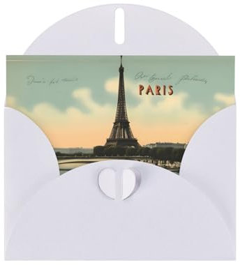 NNSOOD Paris Vintage Postkarte Prints Grußkarte – Premium Perlglanz-Papier mit schillerndem Perleffekt