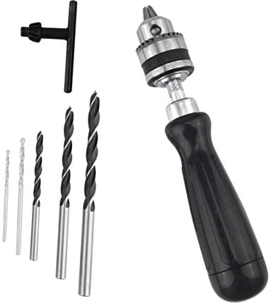OSALADI 7pcs Pin Vises Chuck Key Drill Bits Set for Wood Jewelry Making Micro Drill Bits Abs Handle