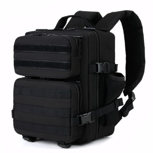 GKXLH Taktischer Rucksack - kleiner taktischer Rucksack für Männer Frauen, 900D Oxford Fabric Sporttasche, kleine taktische Tasche mit Flaschenhalter für Wandern, Fitnessstudio, Angeln