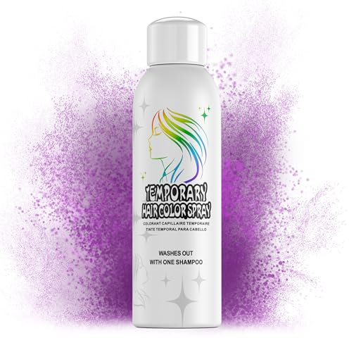 Temporäres Haarfärbespray für Erwachsene – Sofortige Violett-Farbalternative | Nicht klebend, waschbar & sanfte Formel | Für Partys, Halloween, Kostüme (150 ml)