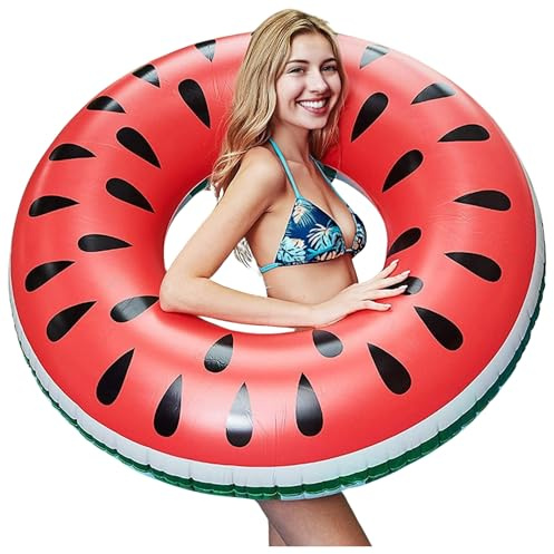 Ciambella Gonfiabile Anguria XXL 120 cm per Adulti – Galleggiante Piscina Design Frutta, Salvagente Resistente per Mare, Piscina e Lago, Accessorio Estate Colorato – Aquadelos