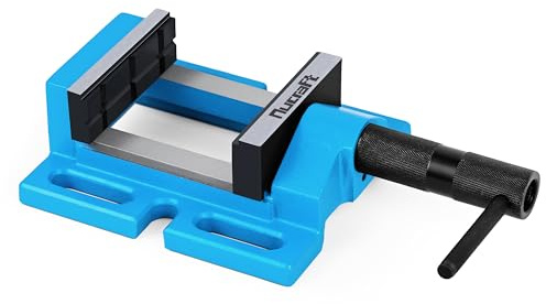 Nucraft Tornillo de banco para taladradoras Process Cyan con mordazas de 150 mm de ancho, en color Process Cyan, y con función de ajuste, la apertura máxima es de 135 mm
