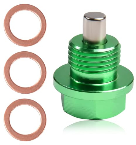 LEONTOOL M16 x 1.5 Bouchon de vidange d’huile magnétique Boulon d’écrou de vidange de carter d’huile en alliage d’aluminium avec joints de rondelle d’écrasement en cuivre rouge