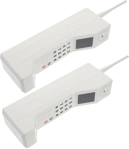 Cabilock Supporto per Telefono retrò 2 Pezzi, Decorazione Vintage per Cellulare in Mattoni, Riproduzione Telefono Vecchio Stile Anni ’80 e ’90 per Arredamento Casa, Ufficio e Accessorio Scenico