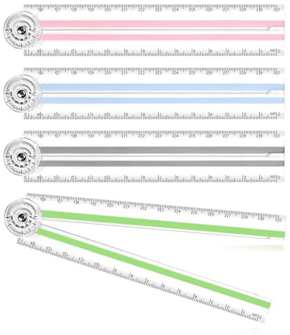4 Pcs Foldable Rulers, 30cm Clear Folding Ruler for School Student, Transparent Straight Rulers Plastic Geometric Ruler for School Kids Office Drawing & Crafts