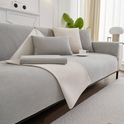 Bettschlange Sofa Überzug Wasserdicht,Hellgrau,70x180cm | Universelle Modulare Sofabezug,Sofaschoner Rutschfest,Geeignet für jedes Sofa (L/U-förmig),Maschinenwaschbare Couchschoner