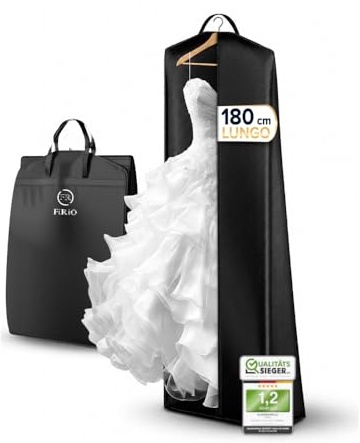 FiRiO® 1 x Custodia per abiti lunga 180 cm - abiti sposa (profondità 20 cm)