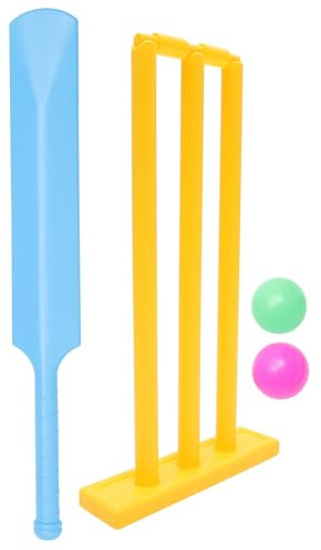 Hohopeti Set da Cricket per 4 Pezzi Giocattoli da Cricket per Giardino e Interno Attrezzatura Sportiva Sicura per Migliorare Coordinazione e Abilità Motorie per Gioco Colore Casuale
