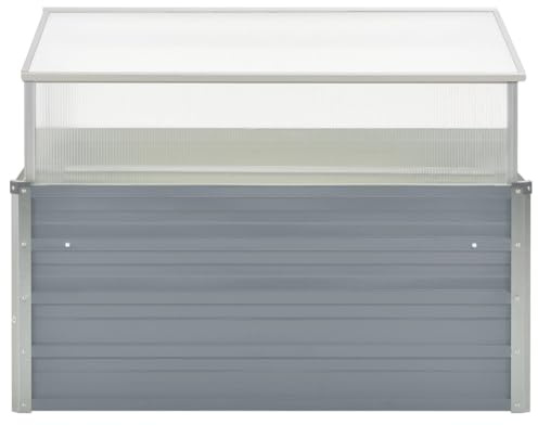 Serra per piante, serra da giardino 100x100x85 cm in acciaio zincato grigio con struttura in PC, spazio per piante e fiori, design moderno per balcone e terrazza, per coltivazione domestica e orto