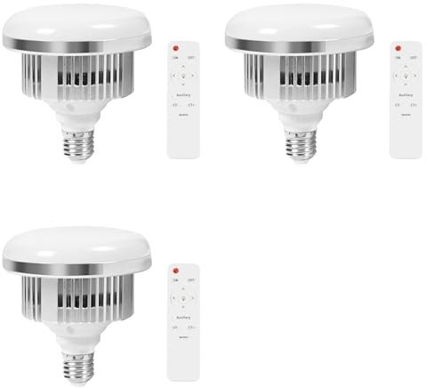 Hndhbfgrt 3X Bombillas LED para Iluminación Fotográfica de 85 W, Base E27, Lámpara con Control Remoto, Luz Diurna Regulable para Softbox de Estudio Fotográfico.