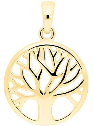 My Gold Damen Herren Anhänger Gold Lebensbaum Kettenanhänger (Ohne Kette) Echtes Gelbgold 375 (9 Karat) Ø 14mm Baum Botany A-07786-G601