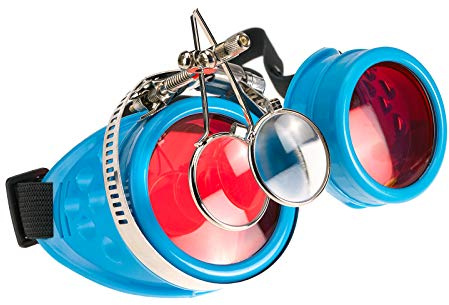 4sold Loupes Steampunk Antique Copper Cyber ​​Goggles Rave Goth Vintage Victorian Sonnenbrillen Inklusive GRATIS UV400 Sonnenbrille Objektiv und zusätzliche Aufkleber alle Bilder sehen